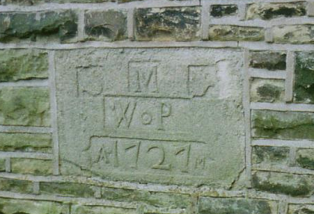 Datestone resited after renovations at Cowden.