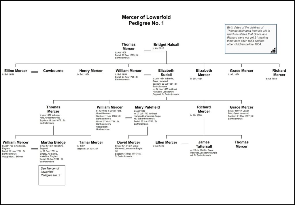 Mercer of Lowerfold family tree