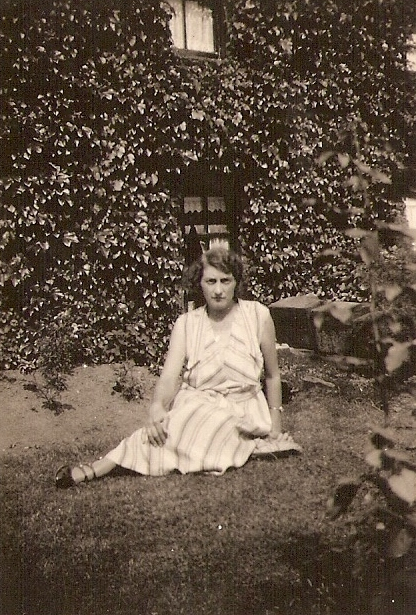 Emily in the garden at 54 Delph Road