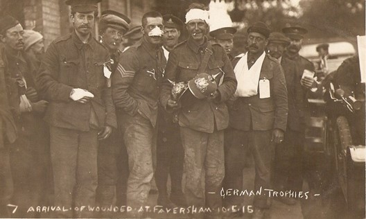 wounded men at Faversham hospital during World War One.