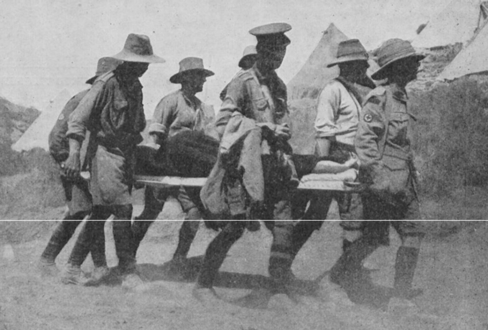 Stretcher bearers during World War One.