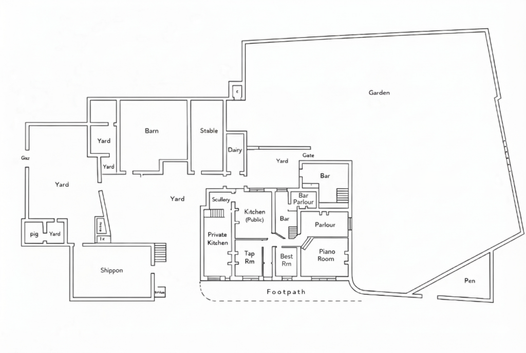 plan of Cock Bridge Inn 1902