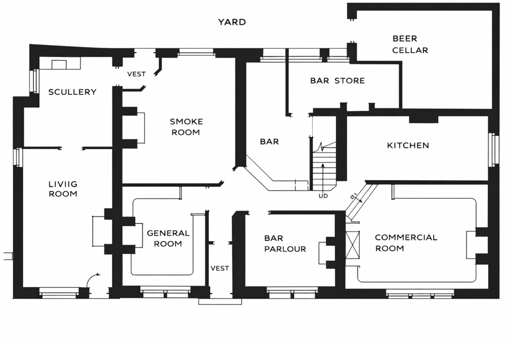 Plans of Cock Bridge Inn 1902 and 1959