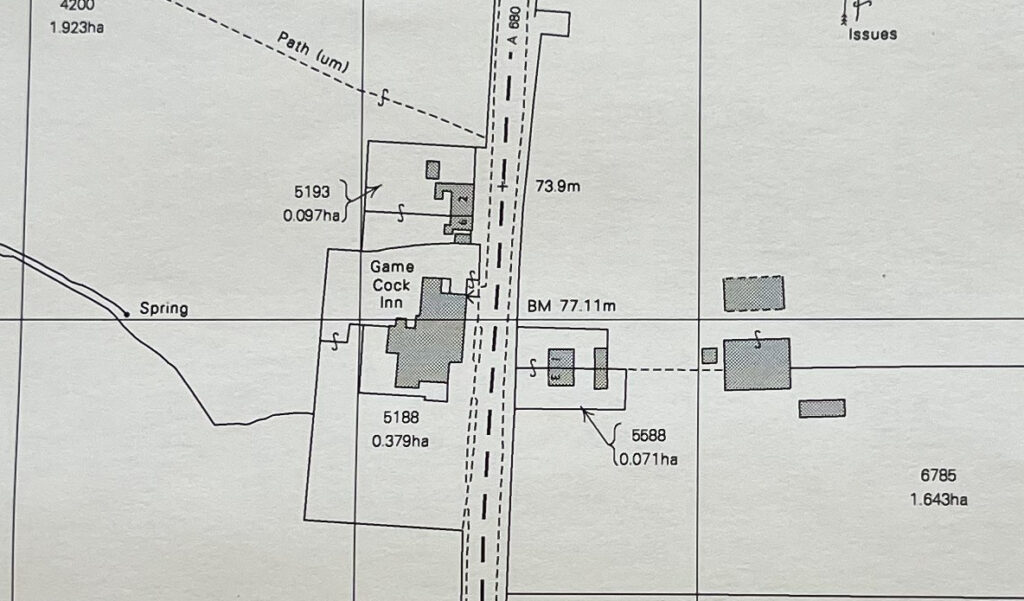 Comparison of 1961 and 1991 OS maps showing changes to the inn.